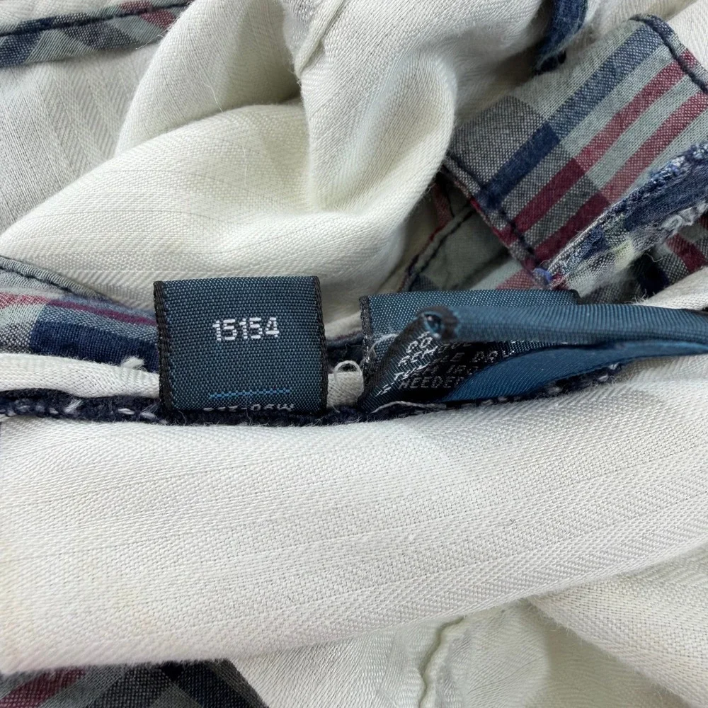 Ralph Lauren India Madras Mens Plaid Shorts Blue Red Grey 36 100% Cotton 9 Insea